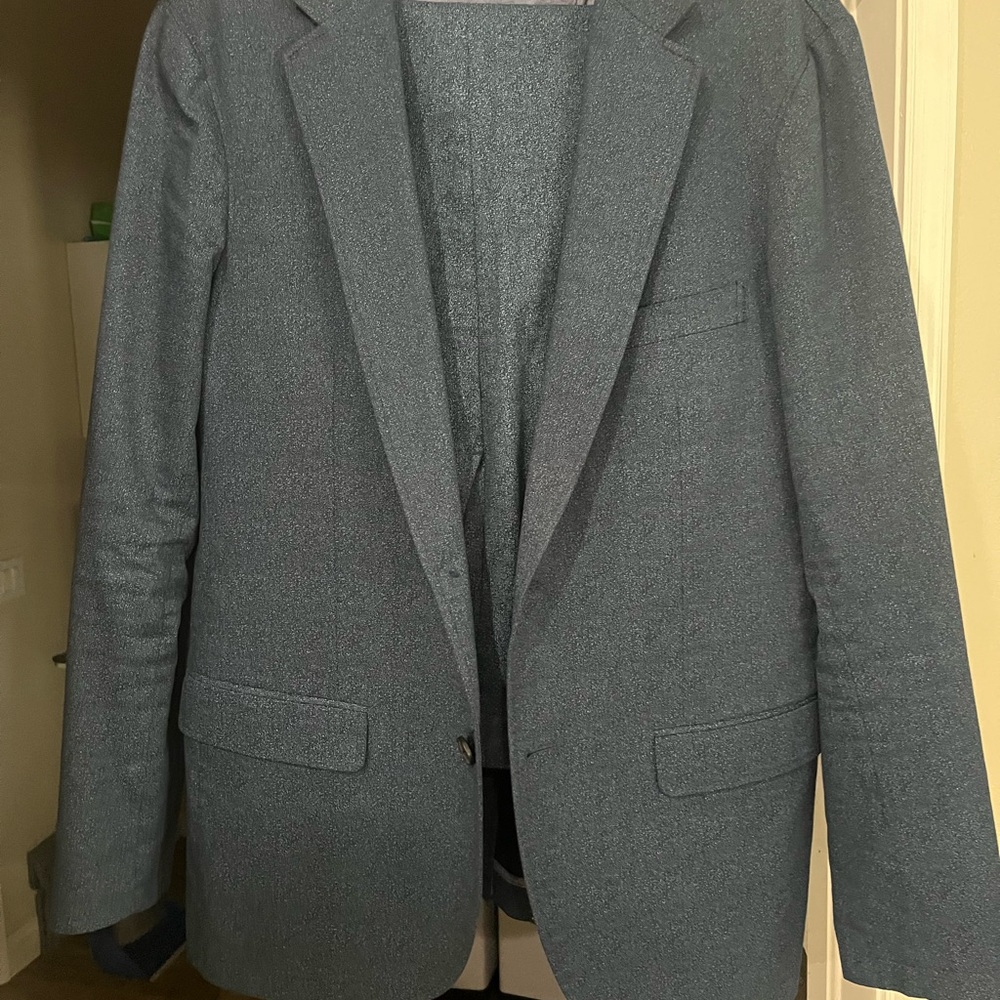 Paisley & Gray Speckled Navy Blue Full Suit: jacket 42 slim. Pants 34/30